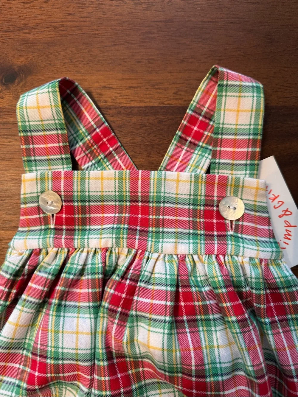 Shrimp & Grits Kids Plaid Bubble Jumper 12M NWT
